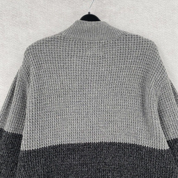 NEW Day & Age Henley Knit Sweater Mens LARGE Pullover Fisherman Waffle Knit Gray - Picture 7 of 15
